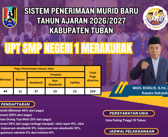 SPMB Tahun Ajaran 2026/2027 UPT SMP Negeri 1 Merakurak