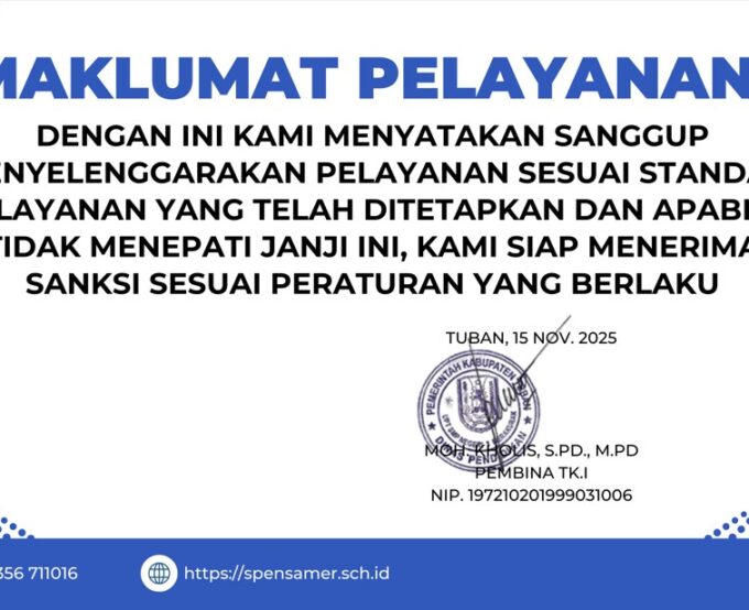 Maklumat Pelayanan UPT SMP Negeri 1 Merakurak